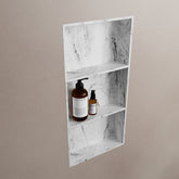 MONDIAZ EASY Nis 149,5x29,5cm in solid surface kleur Glace. 2 vakken geschikt voor in- of opbouw